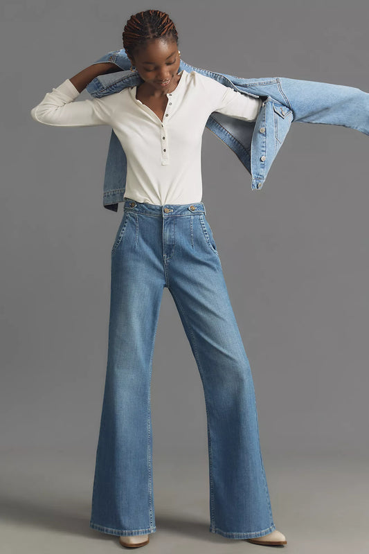Pilcro Tower Mid-Rise Flare Jeans