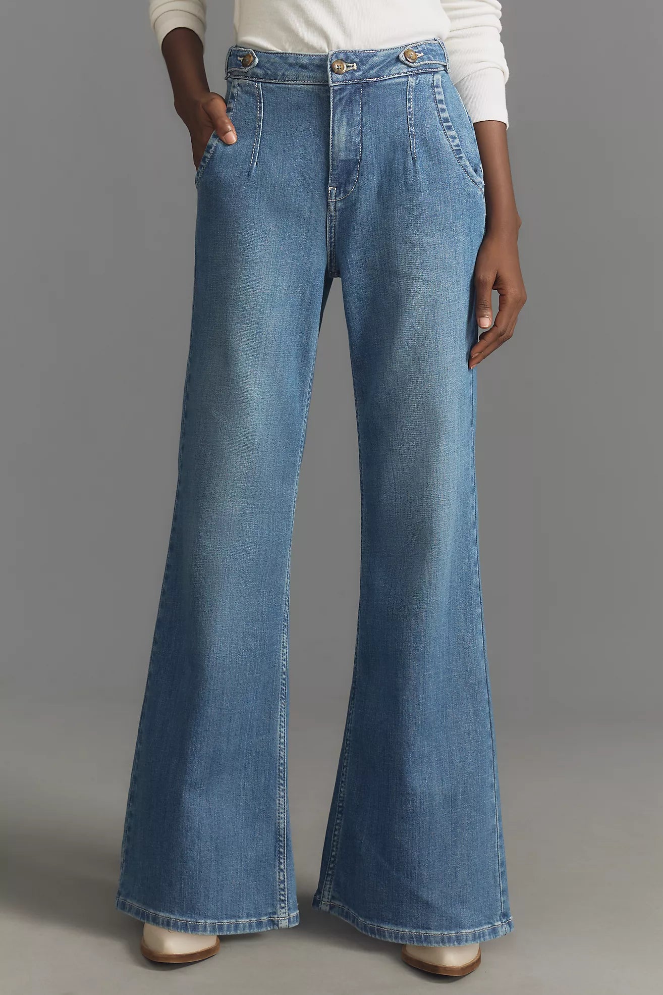 Pilcro Tower Mid-Rise Flare Jeans