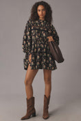 Load image into Gallery viewer, Pilcro Long-Sleeve Mock-Neck Swing Mini Dress
