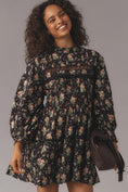 Load image into Gallery viewer, Pilcro Long-Sleeve Mock-Neck Swing Mini Dress
