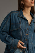 Load image into Gallery viewer, Pilcro Long-Sleeve Denim Crop Babydoll Top
