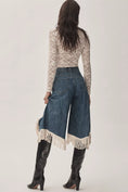 Load image into Gallery viewer, Pilcro High-Rise Wide-Leg Fringe Culotte Jeans
