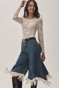 Load image into Gallery viewer, Pilcro High-Rise Wide-Leg Fringe Culotte Jeans
