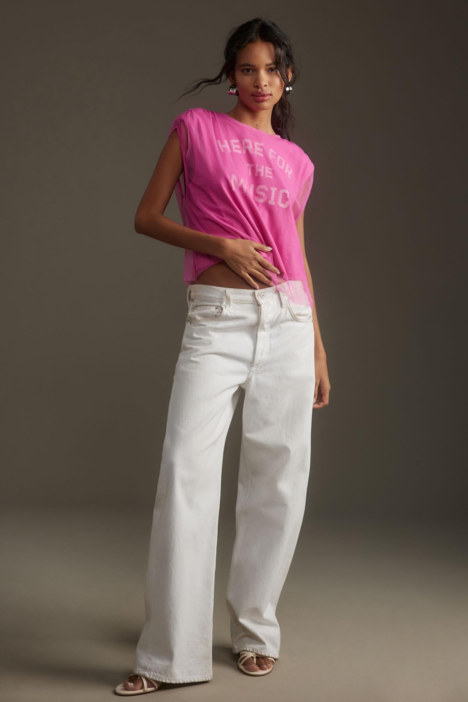 Pilcro Graphic Band Tulle Tee