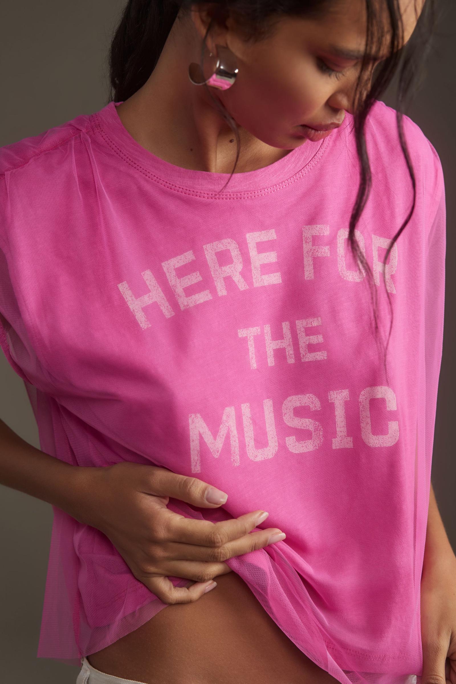 Pilcro Graphic Band Tulle Tee
