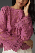 Load image into Gallery viewer, By Anthropologie Long-Sleeve Lace Patches Blouse
