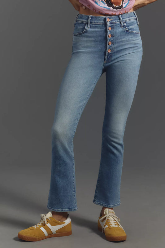 MOTHER The Pixie Hustler High-Rise Ankle Fray Jeans