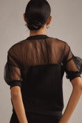 Load image into Gallery viewer, Maeve Short-Sleeve Sheer-Inset Knit Top
