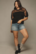 Load image into Gallery viewer, Maeve Short-Sleeve Sheer-Inset Knit Top
