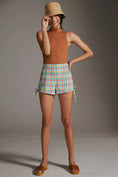 Load image into Gallery viewer, Maeve Gingham Micro Mini Shorts
