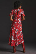 Load image into Gallery viewer, Maeve Floral Puff-Sleeve Midi Dress - EUC
