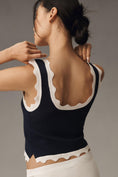 Load image into Gallery viewer, Maeve Cropped Scallop Sweater Tank
