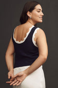 Load image into Gallery viewer, Maeve Cropped Scallop Sweater Tank
