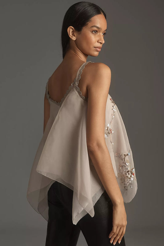Let Me Be Embellished Hanky Hem Top