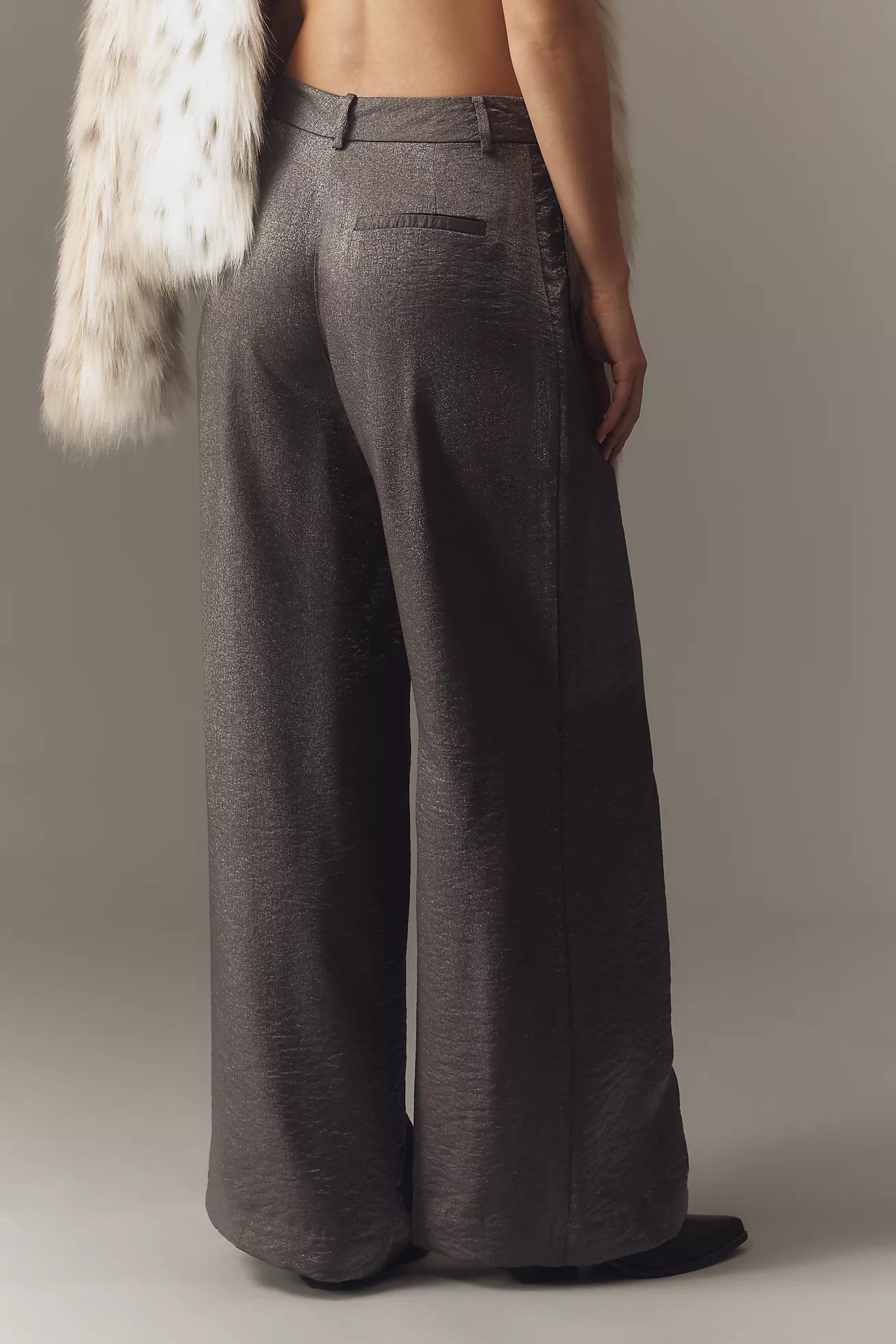 Maeve Shimmered Wide-Leg Trousers