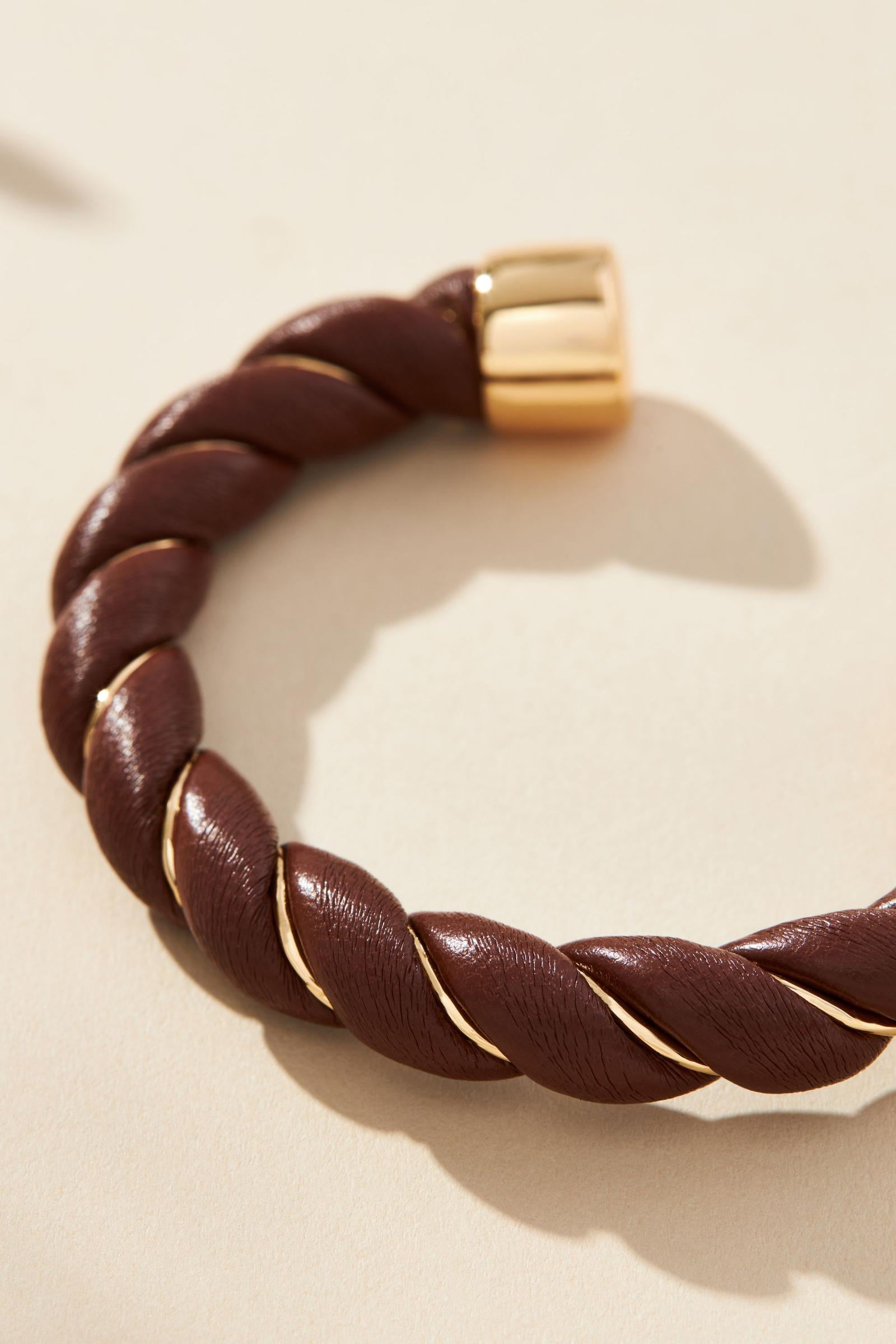 Faux-Leather Wrapped Cuff Bracelet