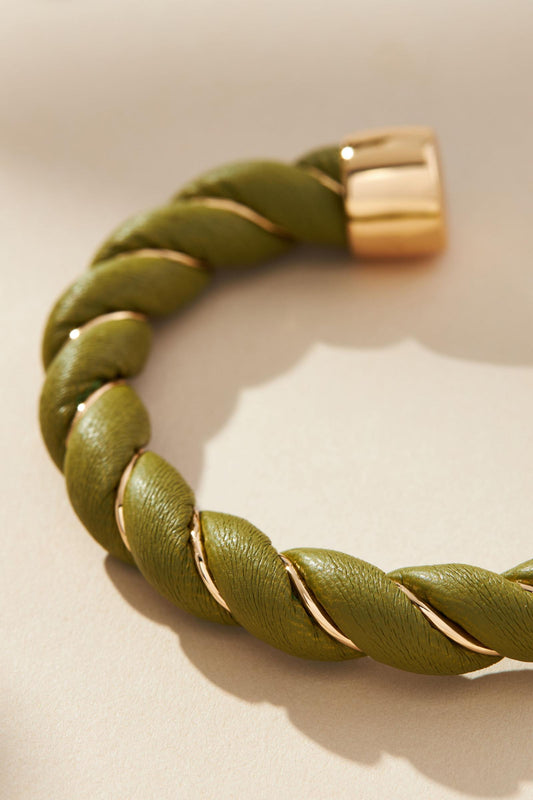 Faux-Leather Wrapped Cuff Bracelet