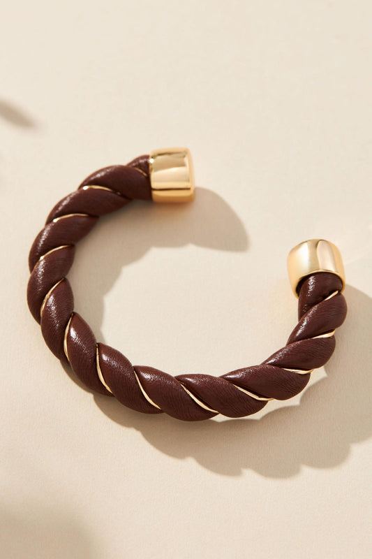 Faux-Leather Wrapped Cuff Bracelet
