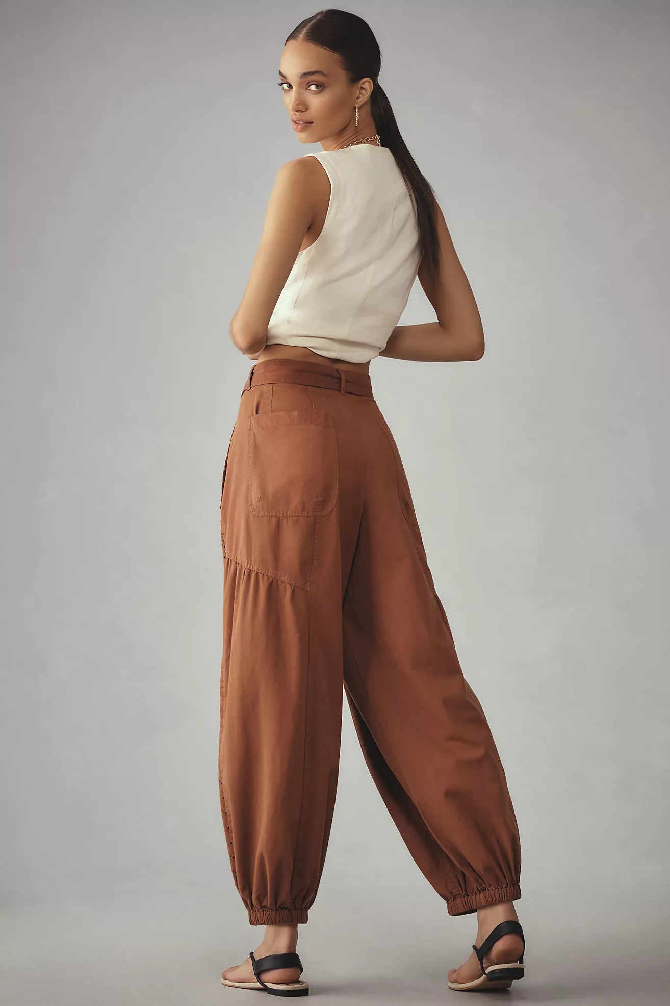 By Anthropologie Washed Eyelet Jogger Pants