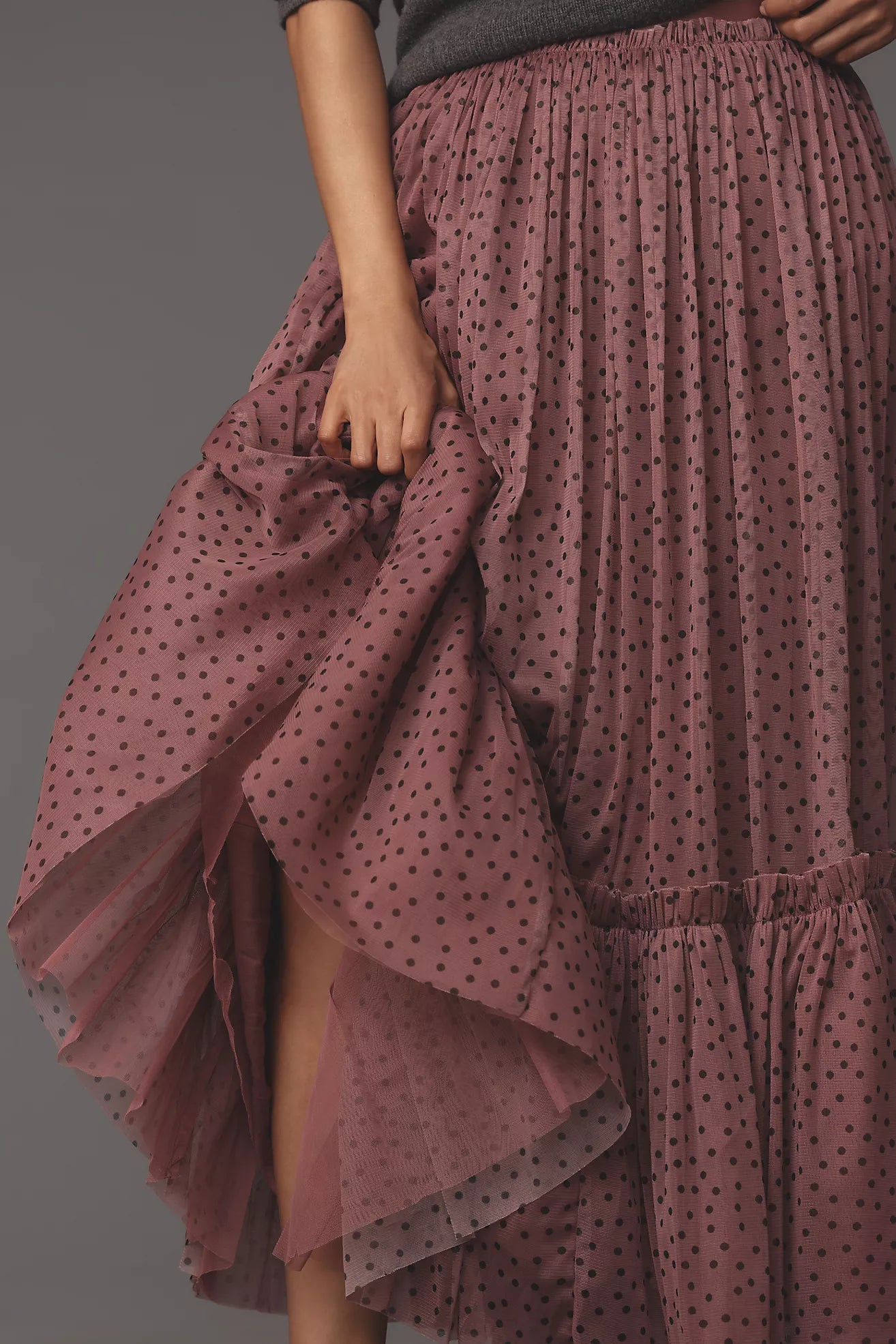 By Anthropologie Tiered Tulle Maxi Skirt