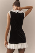 Load image into Gallery viewer, By Anthropologie Ruffle-Trim Velvet Mini Dress

