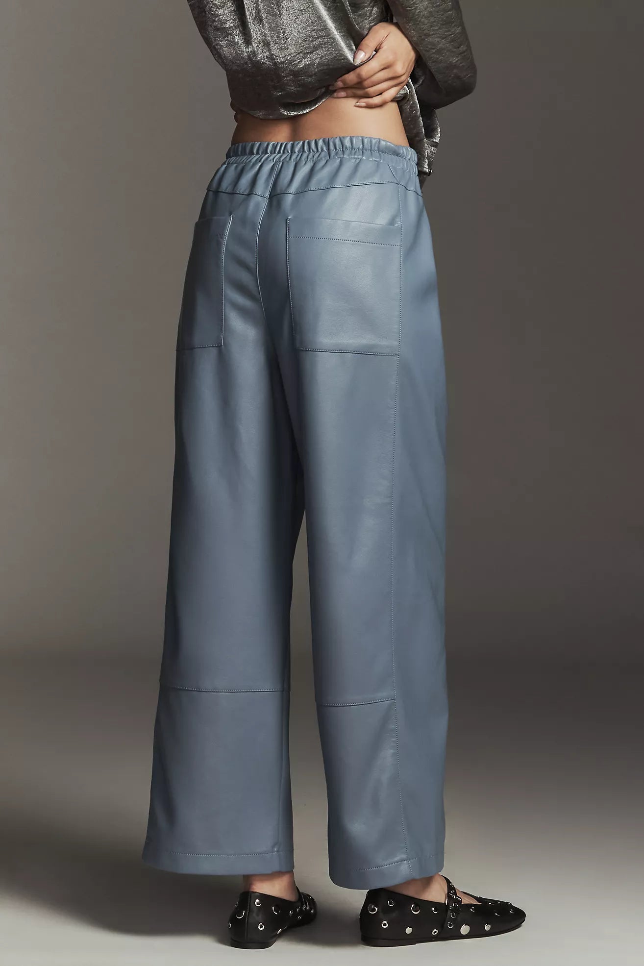 The Izzie Relaxed Pull-On Barrel Pants by Pilcro: Faux Leather Edition