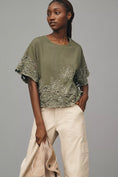 Load image into Gallery viewer, By Anthropologie Boxy Cutwork Tee
