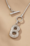 Load image into Gallery viewer, Bubble Letter Monogram Pavé Toggle Necklace
