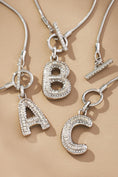 Load image into Gallery viewer, Bubble Letter Monogram Pavé Toggle Necklace
