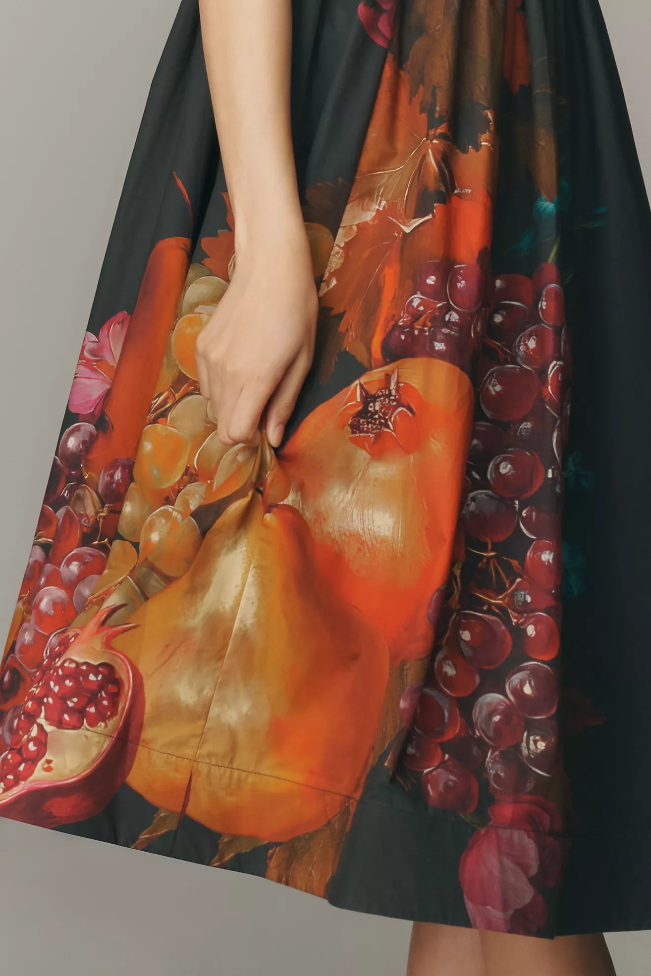 By Anthropologie Faux-Leather Printed Babydoll Party Dress