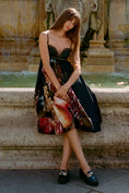 Load image into Gallery viewer, By Anthropologie Faux-Leather Printed Babydoll Party Dress
