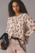 Load image into Gallery viewer, Maeve Long-Sleeve Pleated Peasant Blouse

