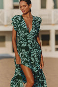 Load image into Gallery viewer, Tiare Hawaii Dahlia Ruffle-Sleeve V-Neck Maxi Dress
