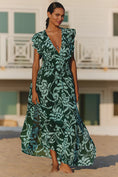 Load image into Gallery viewer, Tiare Hawaii Dahlia Ruffle-Sleeve V-Neck Maxi Dress
