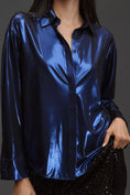 Load image into Gallery viewer, By Anthropologie Shine Buttondown Shirt
