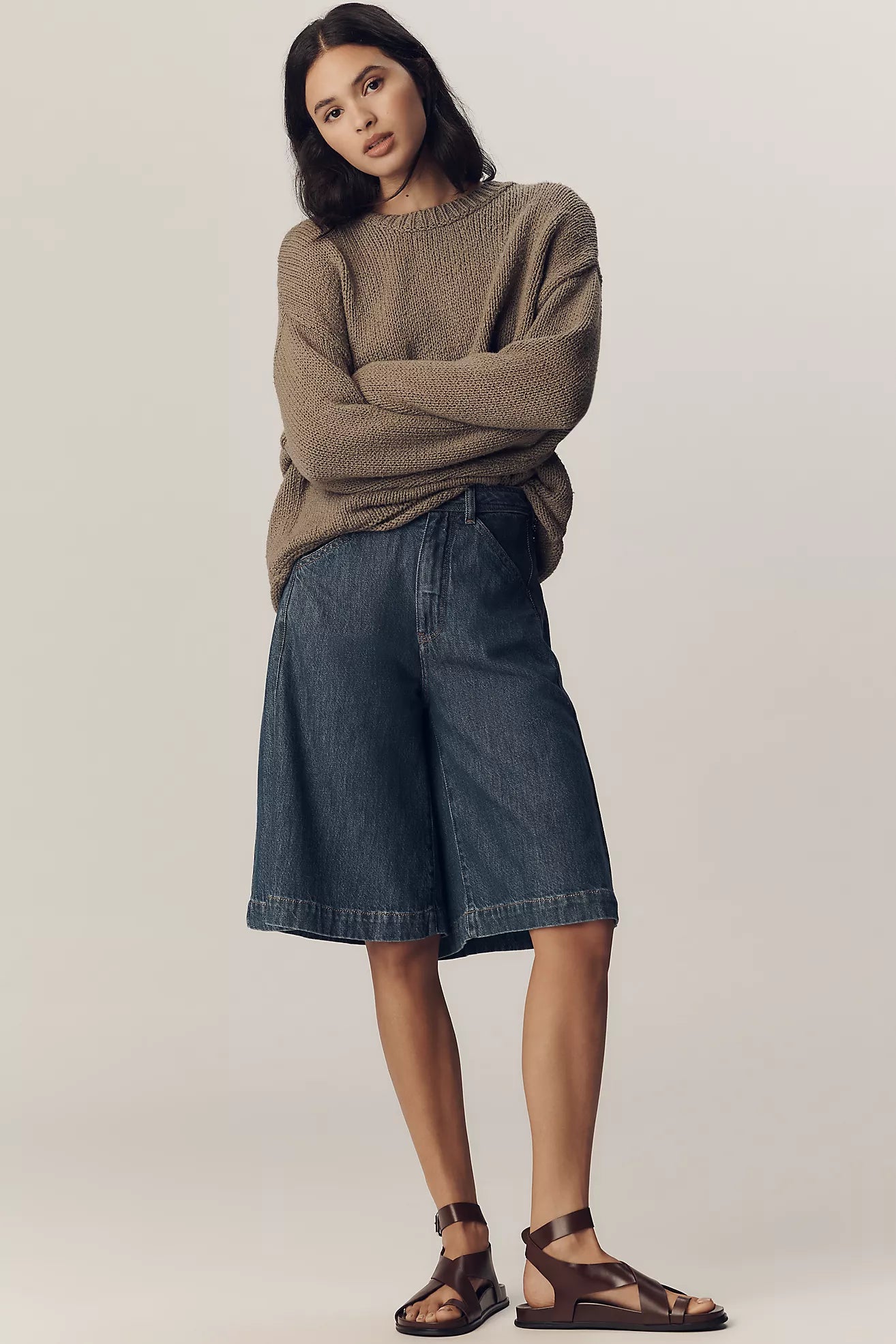 The Harlow Oversized Roll-Hem Sweater by Pilcro
