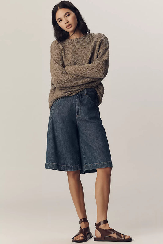 The Harlow Oversized Roll-Hem Sweater by Pilcro