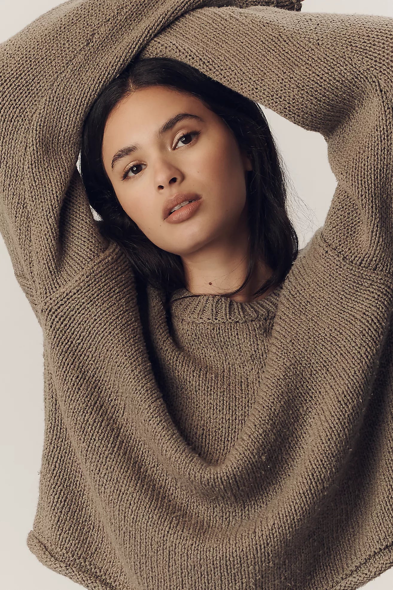 The Harlow Oversized Roll-Hem Sweater by Pilcro