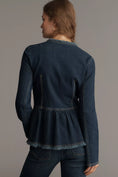 Load image into Gallery viewer, Pilcro Collarless Peplum Denim Jacket
