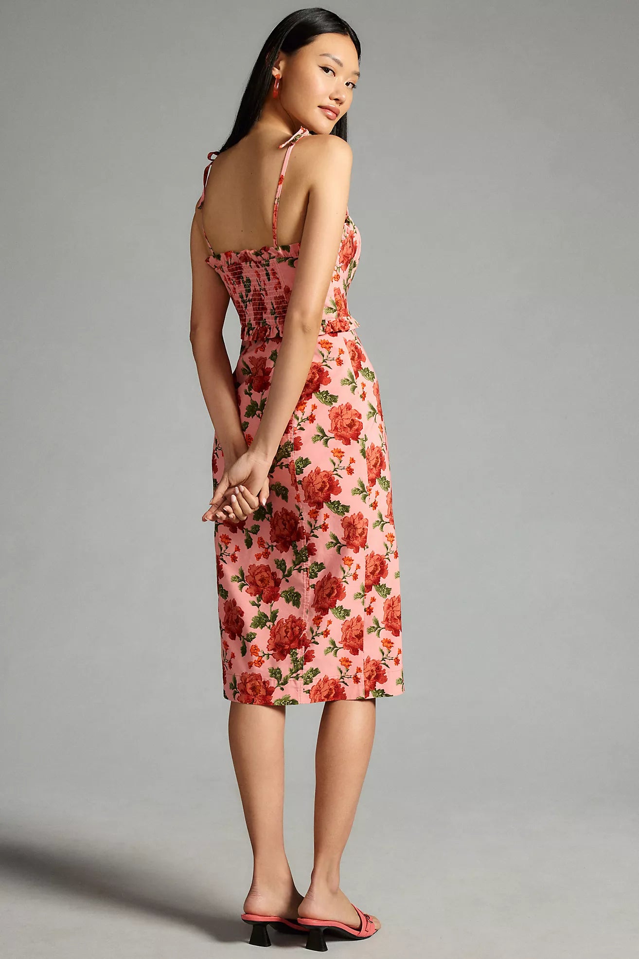 Ruffled Peplum Halter Dress