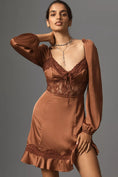 Load image into Gallery viewer, By Anthropologie Silky Lace Mini Dress

