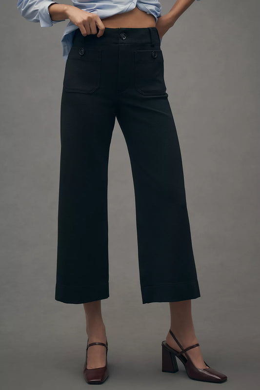 The Colette Cropped Wide-Leg Pants by Maeve: Knit Edition