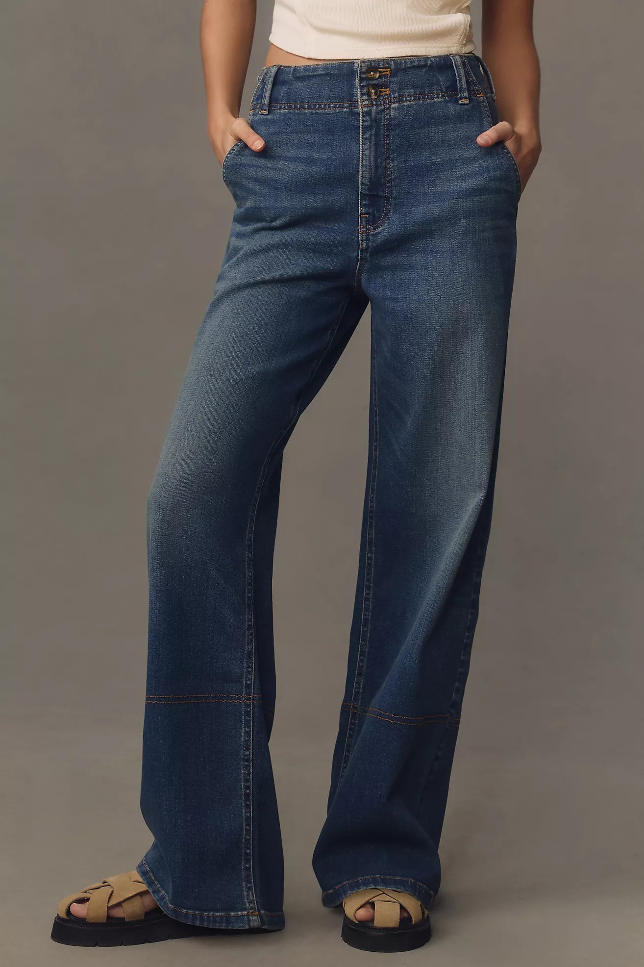 The Eventide Trouser High-Rise Wide-Leg Jeans by Pilcro