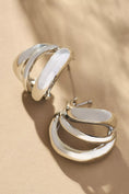 Load image into Gallery viewer, Triple Curve Huggie Earrings
