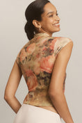 Load image into Gallery viewer, By Anthropologie Cap-Sleeve Mock-Neck Cashmere Sweater Tee
