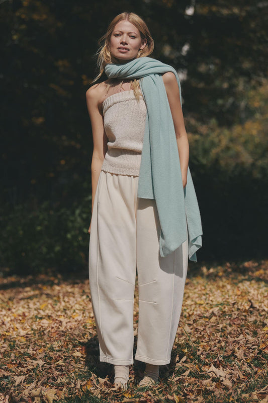 Flat White Wool Strapless Top