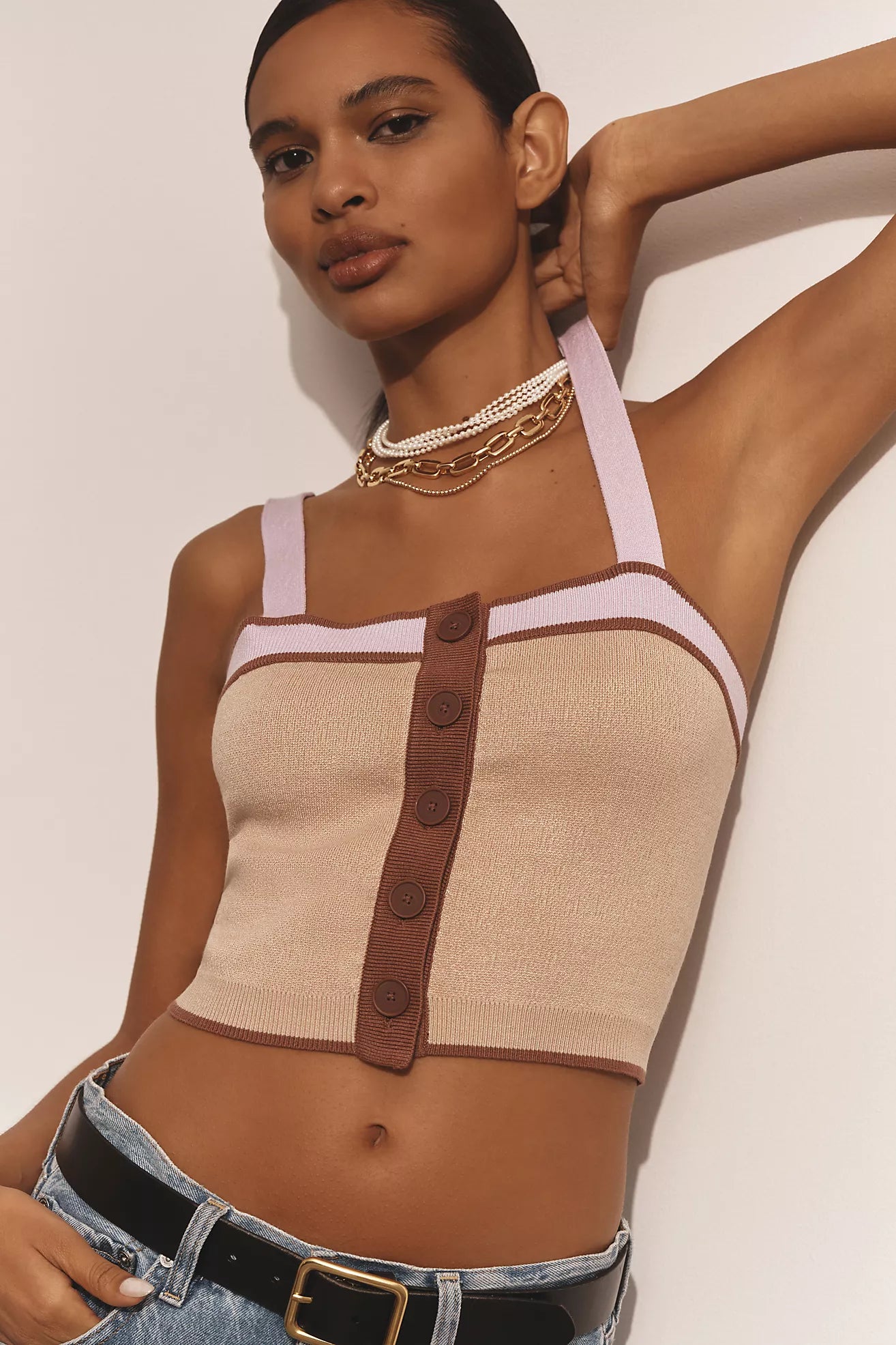 Maeve Square-Neck Crop Sweater Tank