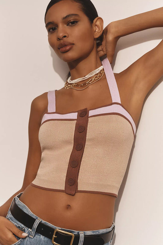 Maeve Square-Neck Crop Sweater Tank