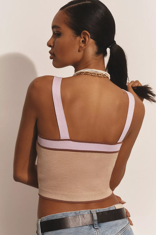 Maeve Square-Neck Crop Sweater Tank