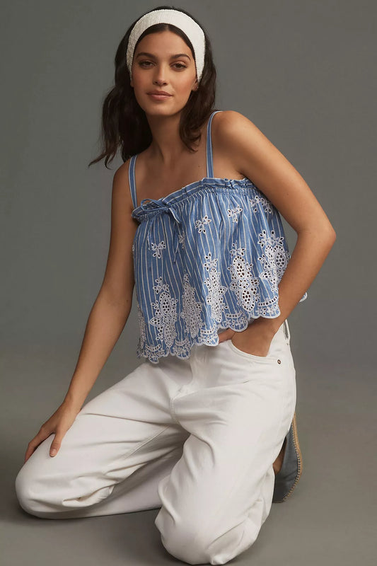 Maeve Eyelet-Border Tank - EUC